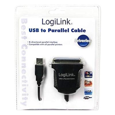 LogiLink AU0003C kabeladapter/verloopstukje parallel naar USB LogiLink AU0003C kabeladapter/verloopstukje parallel naar USB