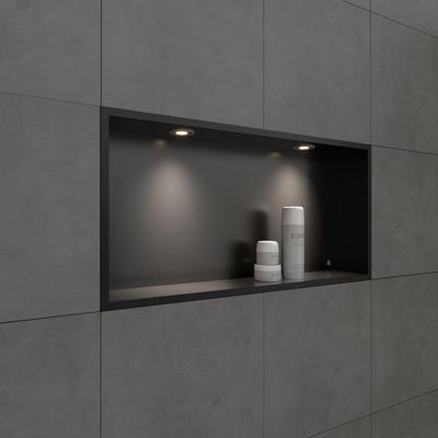 Inbouwnis BWS Alfie 30x60 cm Met LED Verlichting Mat Zwart Boss & Wessing