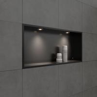 Inbouwnis BWS Alfie 30x60 cm Met LED Verlichting Mat Zwart Boss & Wessing - thumbnail