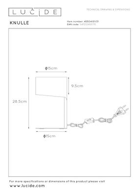 Lucide KNULLE - Tafellamp - Ø 15 cm - 1xE14 - Wit