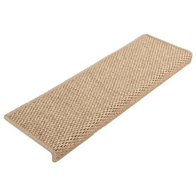 Trapmatten zelfklevend 15 st sisal-look 65x21x4 cm zandkleurig