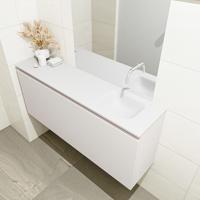 MONDIAZ OLAN 120cm toiletmeubel linen. LEX wastafel talc rechts geen kraangat - thumbnail