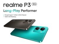 realme P3 Smartphone 5G, 8 + 256 GB, batterij 5260 mAh, 45 W opladen, Snapdragon 6 Gen 4 chipset, AI 50MP camera, e-Sport Pro display 2000 nits 120 Hz, IP69, grijs (zonder adapter) - thumbnail