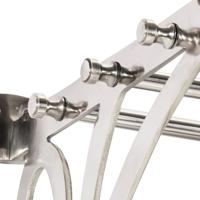 VidaXL Bagagerek met kleerhangers en spiegel wandmontage aluminium - thumbnail