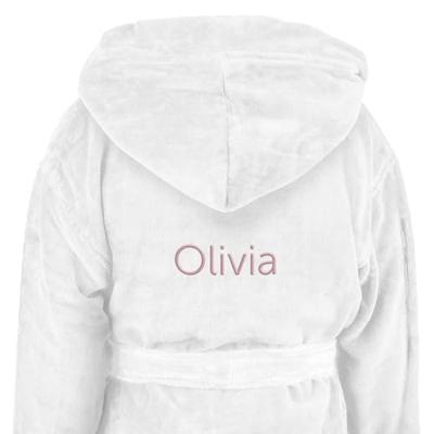 Kinderbadjas met naam - Wit- 2/4 jaar