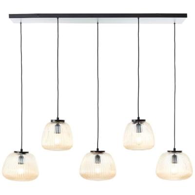 Brilliant 5-lichts hanglampKaizen zwart met wit - 60156/86