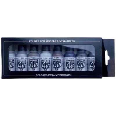 Vallejo 71176 Modelspoor mengkleur Zilver, Staal, Goud, Messing, Koper, Artic-blauw, Gunmetal, Zwart 8 stuk(s) Vallejo 71176 Modelspoor mengkleur Zilver, Staal, Goud, Messing, Koper, Artic-blauw, Gunmetal, Zwart 8 stuk(s)