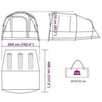 Tunneltent 3-persoons waterdicht blauw - thumbnail