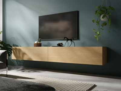 Tv-meubel KINGSTON 2 klapdeuren 210 cm eik