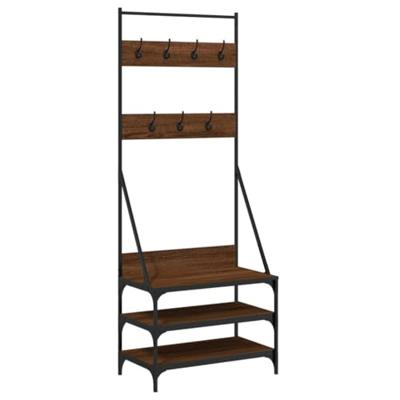 VidaXL Kledingrek met schoenenrek 70x40x184 cm bruin eikenkleur