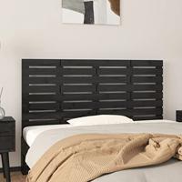 Hoofdbord wandmontage 146x3x63 cm massief grenenhout zwart - thumbnail