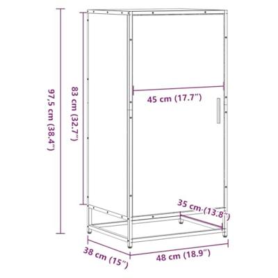 VidaXL Schoenenrek 48x38x97,5 cm bewerkt hout bruin eikenkleurig VidaXL Schoenenrek 48x38x97,5 cm bewerkt hout bruin eikenkleurig