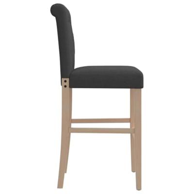 Barstoelen 2 st massief rubberhout en stof Barstoelen 2 st massief rubberhout en stof
