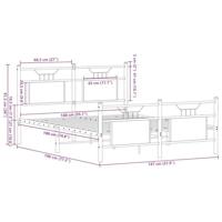 Bedframe zonder matras hout gerookt eikenkleurig 140x190 cm - thumbnail