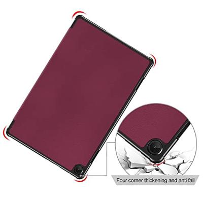 Lunso - Lenovo Tab M10 Gen 3 (3e generatie) - Tri-Fold Bookcase hoes - Bordeaux Rood
