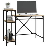 Bureau schappen 105x50x90 bewerkt hout en ijzer sonoma eiken - thumbnail