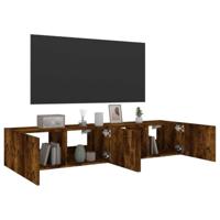 Tv-wandmeubels met LED 2 st 80x35x31 cm gerookt eikenkleurig - thumbnail