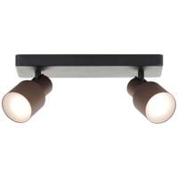 Brilliant 2-lichts opbouwspotCadiz zwart met brons - G01413/76 - thumbnail