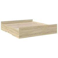 Bedframe met lades bewerkt hout sonoma eikenkleurig 200x200 cm - thumbnail