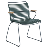 Houe Click Dining tuinstoel met arm Pine Green - thumbnail