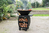 RJRoyal Living Companero XXL 2.0 Blackline barbecue incl. pook en houtopslag Ø80 cm- - Cortenstaal- RJRoyal Living - thumbnail