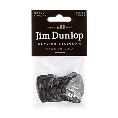 Dunlop 483P02H Celluloid Shell Pick Perloid Heavy plectrumset (12 stuks) - thumbnail