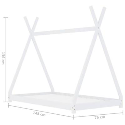 VidaXL Kinderbedframe massief grenenhout wit 70x140 cm