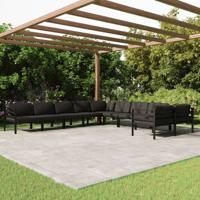 10-delige Loungeset met kussens aluminium antracietkleurig - thumbnail