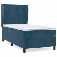 Boxspring met matras fluweel donkerblauw 100x200 cm - thumbnail