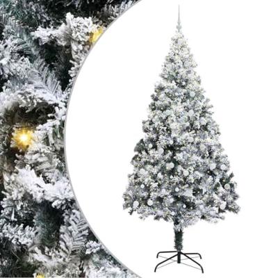 Kunstkerstboom met 300 LED Wit 240 cm PVC en Staal en Kunststof