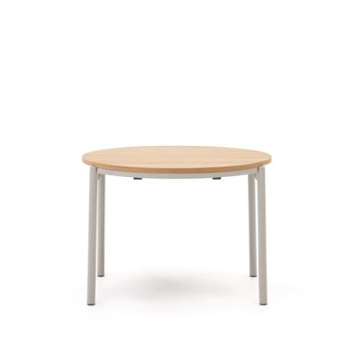 Kave Home Uitschuifbare Ronde Eettafel 'Montuiri' 90-170 x 90cm, kleur Naturel/Grijs