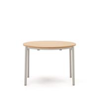 Kave Home Uitschuifbare Ronde Eettafel 'Montuiri' 90-170 x 90cm, kleur Naturel/Grijs - thumbnail