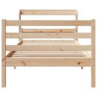 Bedframe met hoofdbord massief grenenhout 90x200 cm - thumbnail