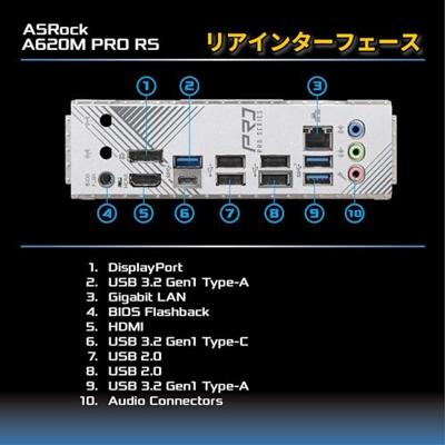 Asrock A620M Pro RS WiFi AMD A620 Socket AM5 micro ATX
