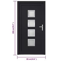 Voordeur 88x200 cm PVC antracietkleurig - thumbnail