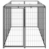 VidaXL Hondenkennel 330x110x110 cm staal zwart - thumbnail