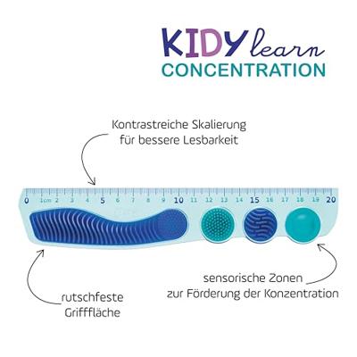 Liniaal maped kidy learn concentration 20 cm blauw