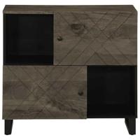 Dressoir 80x33x75 cm massief mangohout zwart - thumbnail