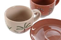 Set van koffiekopjes Home ESPRIT Geel Beige Terra cotta Lila Metaal Dolomite 180 ml - thumbnail