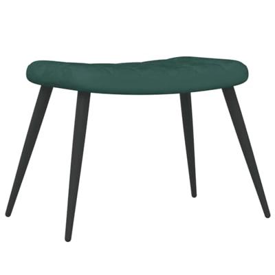 Relaxstoel met voetenbank fluweel donkergroen