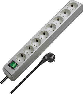 Brennenstuhl Eco-Line + Switch & 1,5 mm² Ø Cable Grijs 8 AC-uitgang(en) 3 m