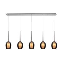 Highlight HanglampBelle nikkel recht 5-lichts smoke glas - H5142.19 - thumbnail