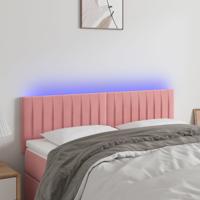 Hoofdbord LED 144x5x78/88 cm fluweel roze - thumbnail