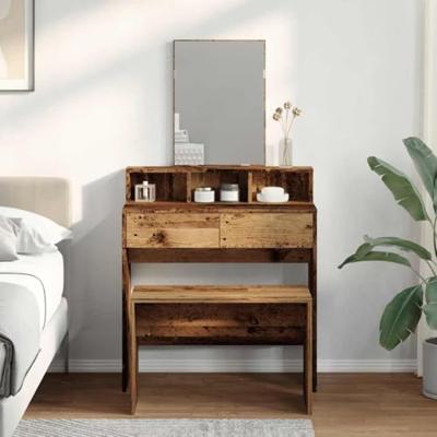 Kaptafelkruk 70x35x45 cm bewerkt hout oud houtkleurig