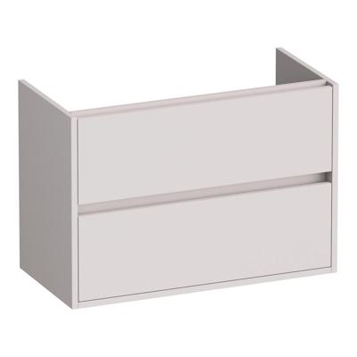 Brauer Adore - Onderkast Ondiep - 80 cm - met 2 Softclose Lades Greeploos en 1 Sifon Uitsparing - Mat Zand