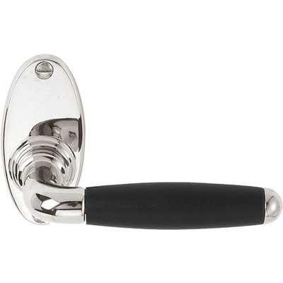 Formani TIMELESS 1932GRO deurkruk geveerd op rozet - glans nikkel/ebbenhout