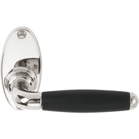 Formani TIMELESS 1932GRO deurkruk geveerd op rozet - glans nikkel/ebbenhout - thumbnail