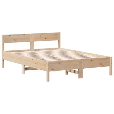 Bed met boekenkast zonder matras massief grenenhout 160x200 cm - thumbnail