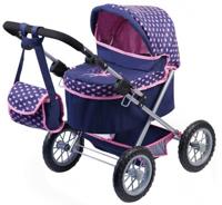 Poppenwagen Reig Trendy Royal Special Version Blauw Roze 45 cm - thumbnail