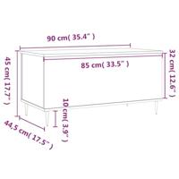 Salontafel 90x44,5x45 cm bewerkt hout wit - thumbnail